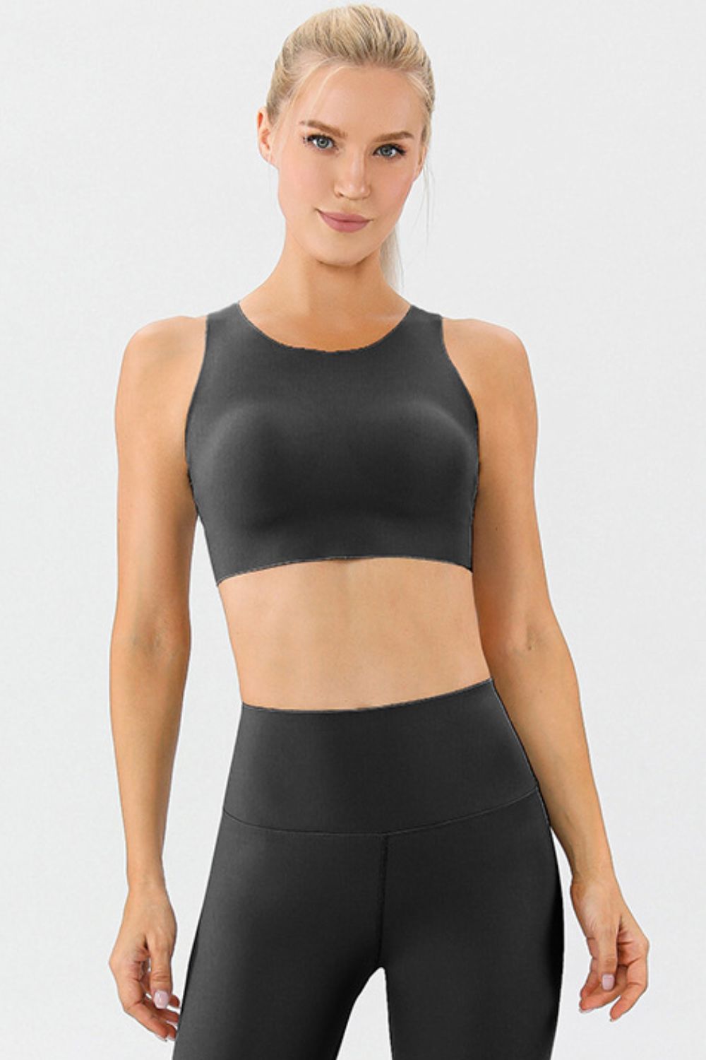 Round Neck Wide Strap Active Bra - All Mine Now Clothing