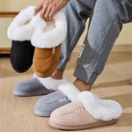 Fluff Trim Round Toe Flat Slippers - All Mine Now Clothing