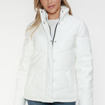 Snobbish Pocketed Zip Up Turtleneck Puffer Jacket - All Mine Now Clothing