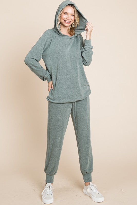 Super Lady Full Size Long Sleeve Hoodie and Tied Pants Set - All Mine Now Clothing