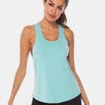 Full Size Scoop Neck Wide Strap Active Tank - All Mine Now Clothing