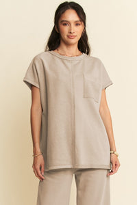 Davi & Dani Round Neck Short Sleeve Top and Pants Set - All Mine Now Clothing