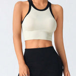 Contrast Trim Round Neck Active Tank - All Mine Now Clothing