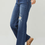 RISEN Full Size High Rise Distressed Wide Leg Jeans - All Mine Now Clothing