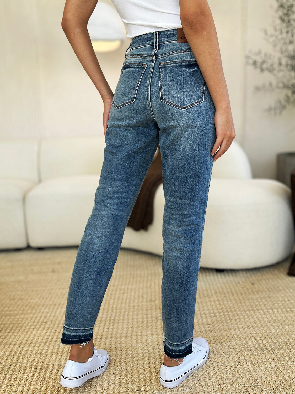 Judy Blue Full Size Mid Rise Rigid Magic Release Hem Jeans - All Mine Now Clothing