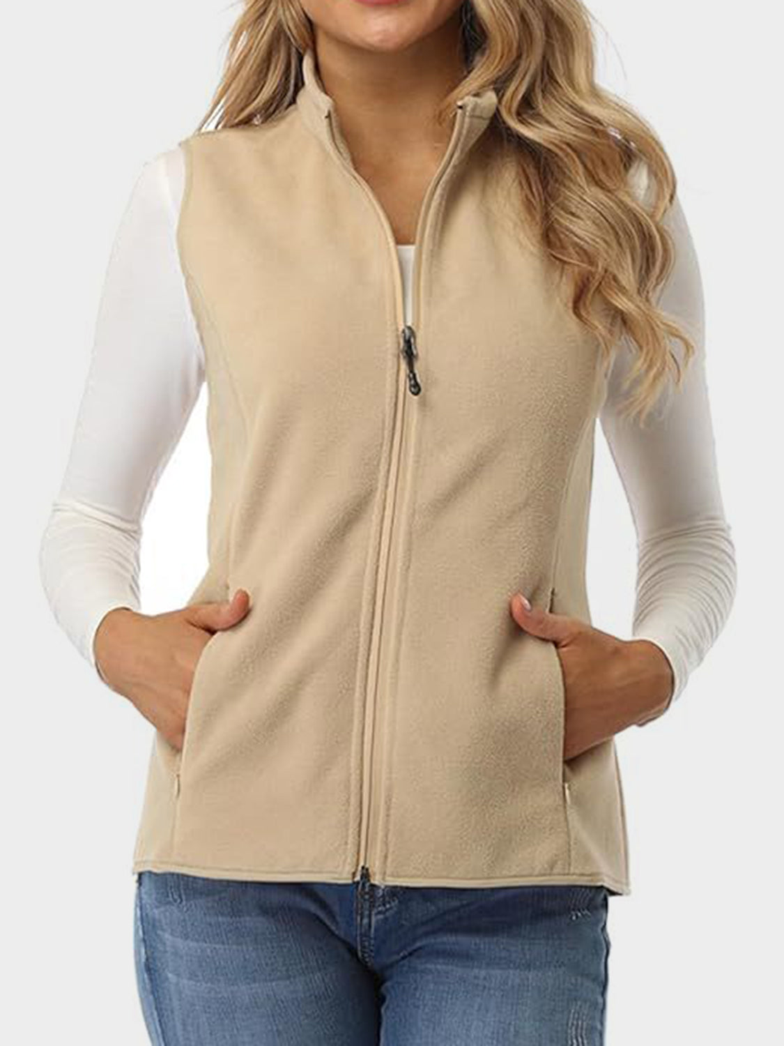 Zip Up Turtleneck Vest with Pockets - All Mine Now Clothing