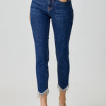 RISEN Full Size Embellished Mid Rise Crop Skinny Jeans - All Mine Now Clothing