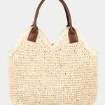 Fame Straw Braided Faux Leather Strap Shoulder Bag - All Mine Now Clothing