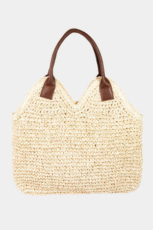 Fame Straw Braided Faux Leather Strap Shoulder Bag - All Mine Now Clothing