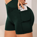 Wide Waistband Active Shorts with Pocket - All Mine Now Clothing