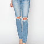 Risen Full Size High Rise Knee Distressed Skinny Jeans - All Mine Now Clothing