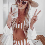 Striped Tank High Waist Bikini - All Mine Now Clothing