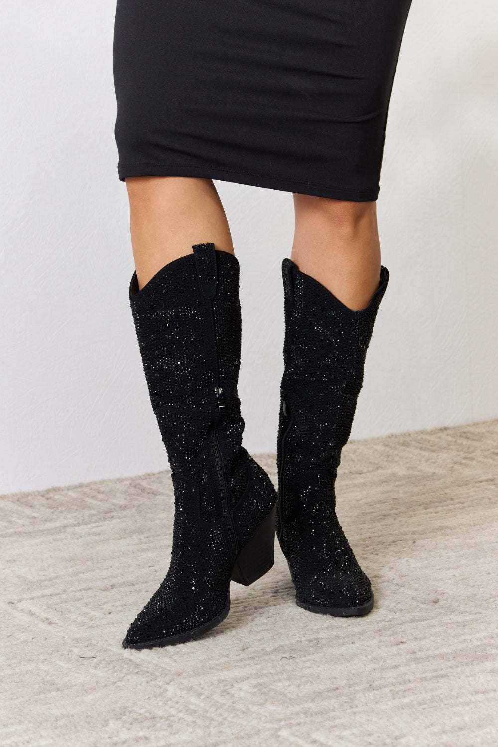 Forever Link Rhinestone Knee High Cowboy Boots - All Mine Now Clothing