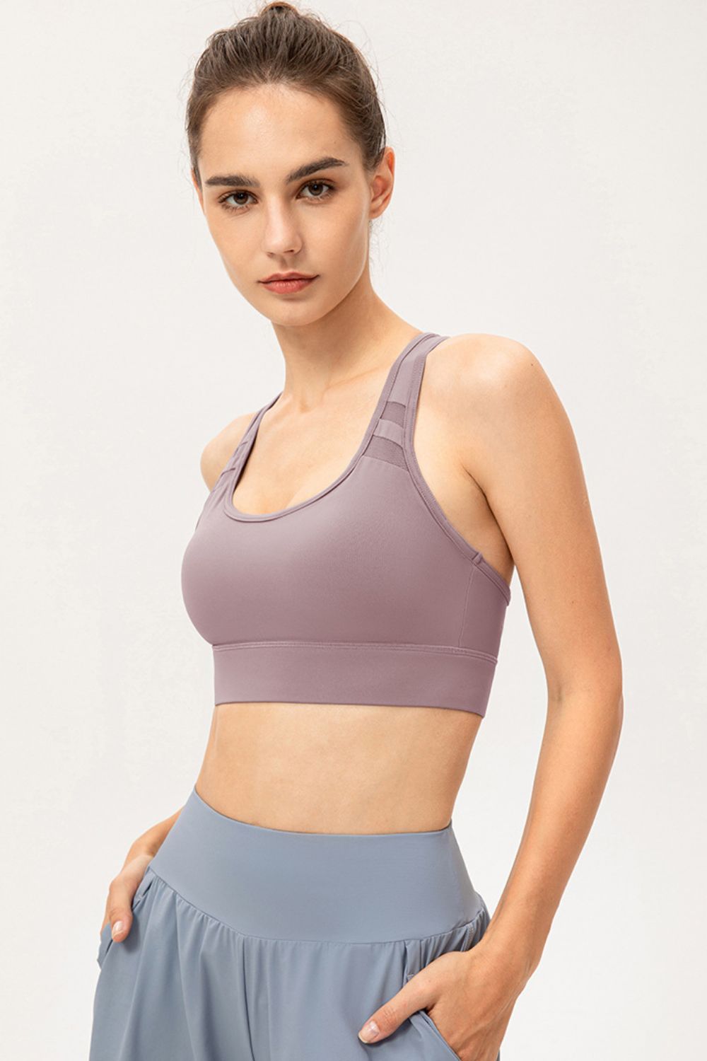 Scoop Neck Long Sports Bra - All Mine Now Clothing