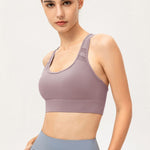 Scoop Neck Long Sports Bra - All Mine Now Clothing