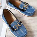 Metal Canvas Round Toe Slip-Ons