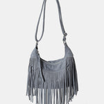 Suede Fringe Adjustable Strap Shoulder Bag - All Mine Now Clothing