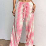 Tied Striped Wide Leg Pants - All Mine Now Clothing