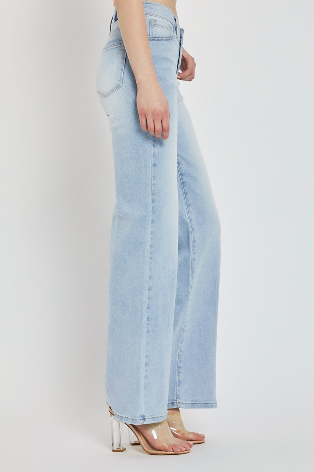 RISEN Full Size Wide Leg V Dipped Front Waist Jeans - All Mine Now Clothing