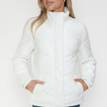 Snobbish Pocketed Zip Up Turtleneck Puffer Jacket - All Mine Now Clothing