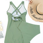 Tie Back Sleeveless Swim Dress and Bottoms Set - All Mine Now Clothing