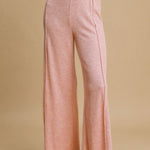 Umgee Elastic Waist Wide Leg Knit Pants Trendsi