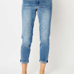 Judy Blue Full Size Cuffed Hem Slim Jeans Trendsi