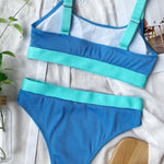 Color Block Scoop Neck Bikini Set - All Mine Now Clothing