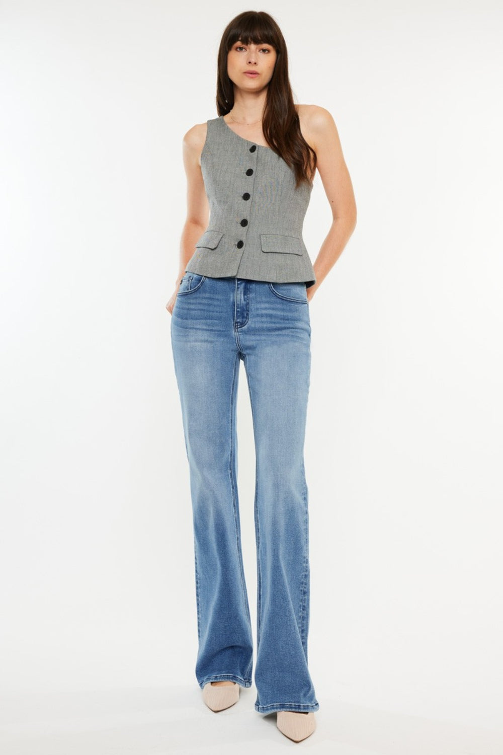 Kancan Ultra High Rise Cat's Whiskers Jeans Trendsi