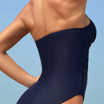 Crisscross Halter Neck One-Piece Swimwear - All Mine Now Clothing