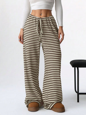 Tied Striped Wide Leg Pants - All Mine Now Clothing