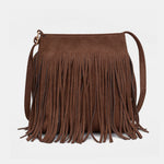 Suede Fringe Shoulder Bag - All Mine Now Clothing