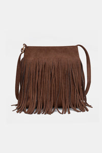 Suede Fringe Shoulder Bag - All Mine Now Clothing