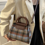 Contrast Plaid Trapezoid Shape Crossbody Bag - All Mine Now Clothing