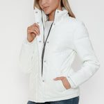 Snobbish Pocketed Zip Up Turtleneck Puffer Jacket - All Mine Now Clothing