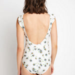 Marina West Swim Float On Ruffle Faux Wrap One-Piece in Daisy Cream - All Mine Now Clothing