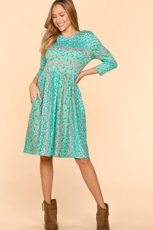 Haptics Round Neck Floral Dress with Pockets - All Mine Now Clothing