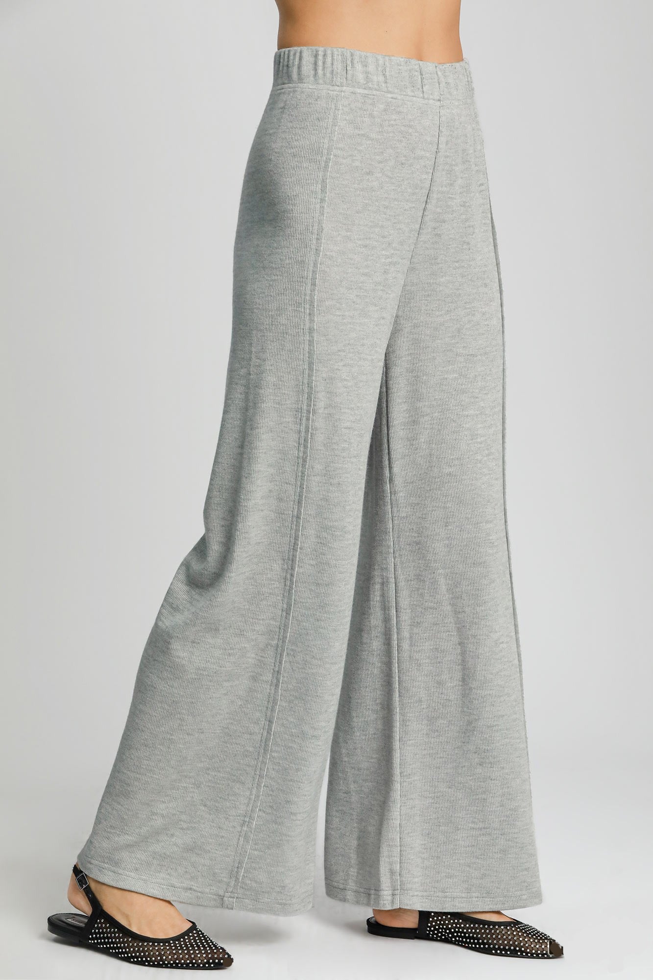 Umgee Elastic Waist Wide Leg Knit Pants - All Mine Now Clothing