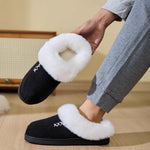 Fluff Trim Round Toe Flat Slippers - All Mine Now Clothing