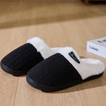 Horn Buckle Furry Texture Flat Slippers - All Mine Now Clothing