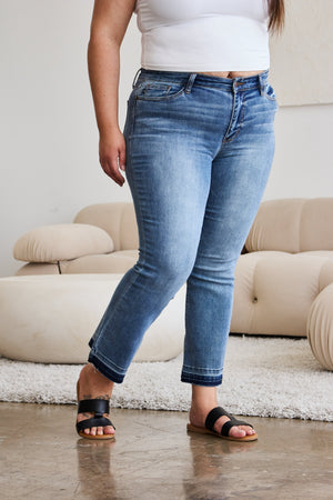 Judy Blue Full Size Release Hem Cropped Bootcut Jeans - All Mine Now Clothing