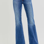 RISEN Full Size Low Rise Flare Jeans with Pockets - All Mine Now Clothing