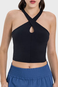 Millennia Crisscross Grecian Neck Active Cami - All Mine Now Clothing