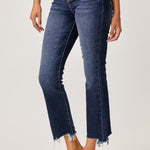 Risen Full Size Frayed Hem Cropped Straight Jeans Trendsi