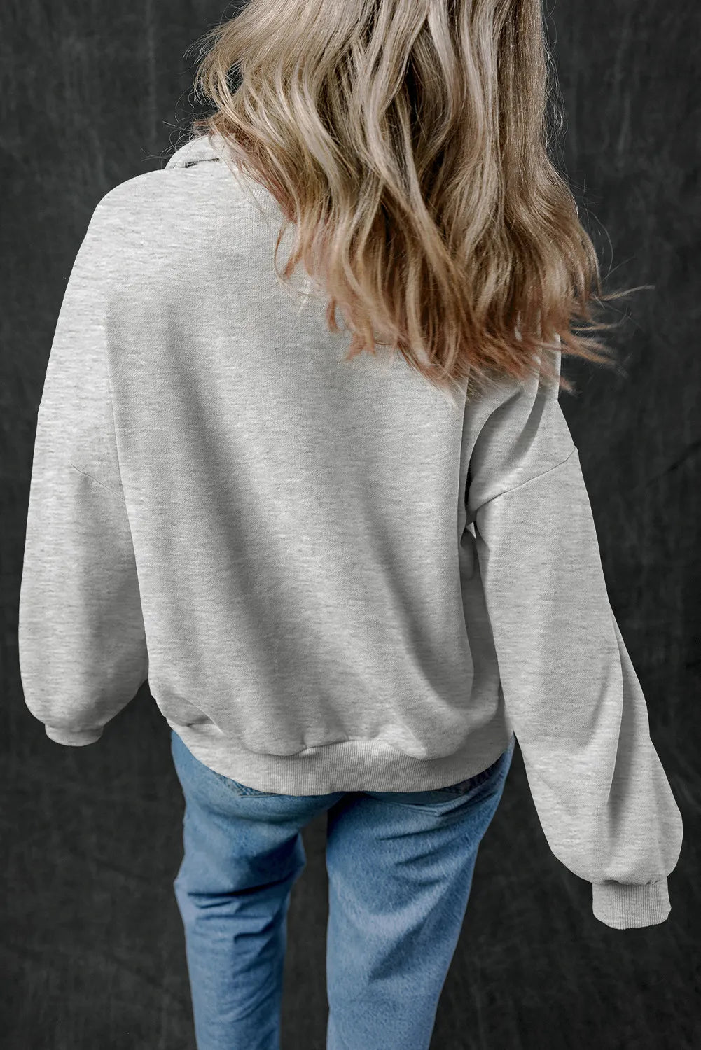 Half Zip Long Sleeve Sweatshirt - All Mine Now Clothing