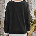 Lovelet Contrast Round Neck Long Sleeve Sweatshirt - All Mine Now Clothing