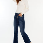 Kancan Mid Rise Button Fly Flare Jeans - All Mine Now Clothing