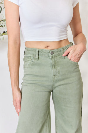 RISEN Full Size Raw Hem Wide-Leg Jeans - All Mine Now Clothing