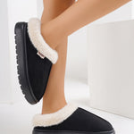 Furry Round Toe Platform Slippers - All Mine Now Clothing