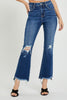 RISEN High Rise Distressed Crop Flare Jeans - All Mine Now Clothing